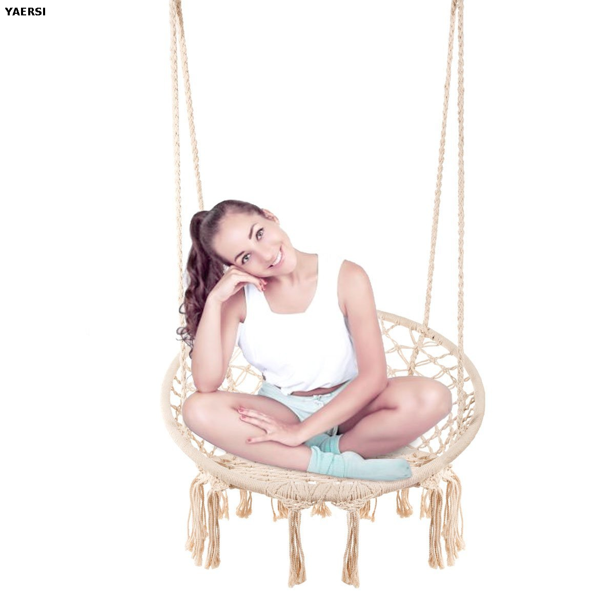 Handmade Macrame Hammock Swing Chair for inddor and outdoor